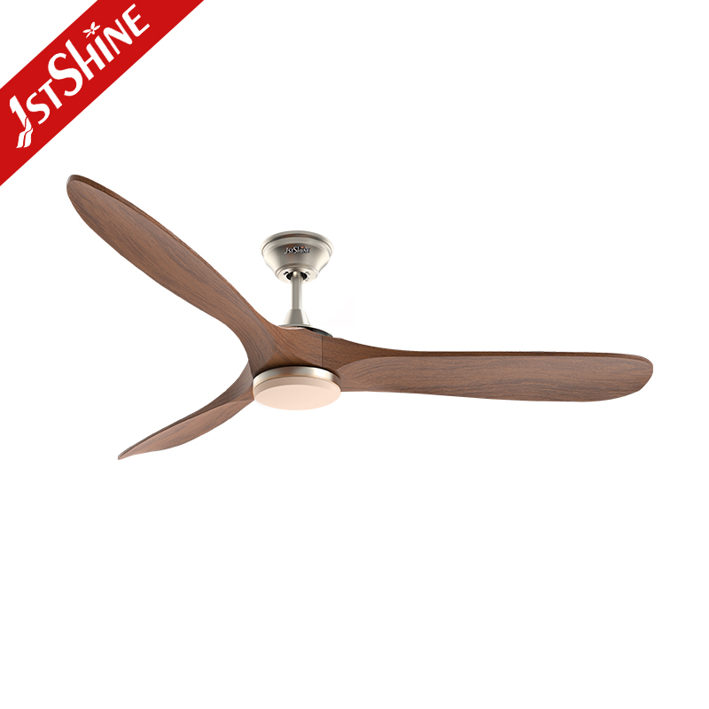 Satin nickel body+Walnut wood blades