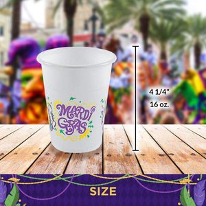 ถ้วยพลาสติกมาร์ดิกราส์แบบใช้แล้วทิ้ง,ถ้วยพลาสติกเหมาะสำหรับงานปาร์ตี้ของเด็กงานเฉลิมฉลองตามเทศกาลต่างๆการชุมนุมในฤดูร้อน - Product Image 2