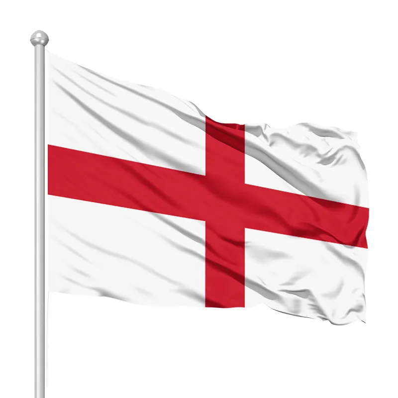 Prodotto promozionale 3 x5ft 100% poliestere country white flag red cross flag custom England flag