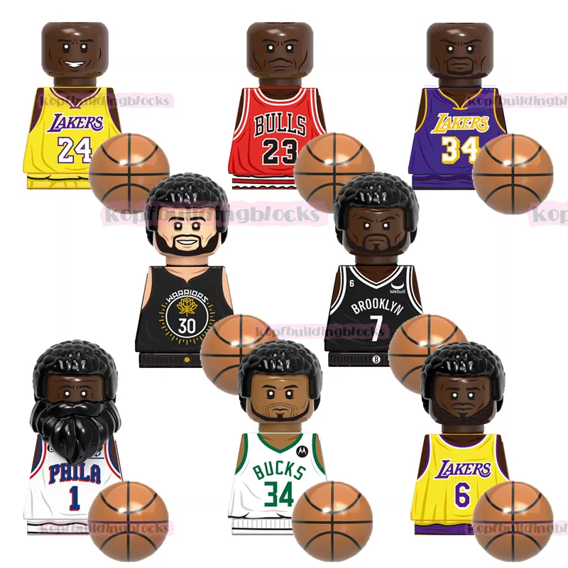 Giocatore di basket di fama mondiale James Curry Durant indurisce in plastica Mini mattoni da costruzione figura giocattolo educativo G0107