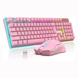 PCTENK XD10R无线游戏键盘和鼠标组合发光二极管背光3静音防水人体工程学游戏键盘鼠标组合 - Product Image 5