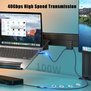 USB4 Thunderbolt 3 tip-c M/F PD100W 5A 40Gbps hızlı şarj kablosu PVC ceket uyumlu 0.2m 0.5m 0.8m uzatma kablosu - Product Image 4