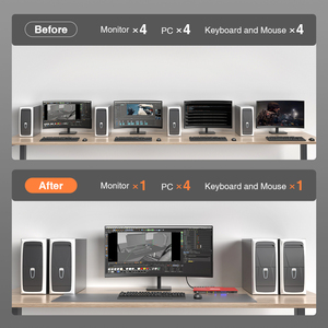 TESmart 4进1出显示端口支持HDR视频切换器4k 60hz Kvm红外接收器支持热键4X1 DP KVM切换器