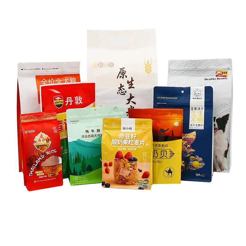 Custom Printed Food Grade Tea Coffee Bolsas Ziplock Snake Stand Up Zip Lock Aluminum Foil Food Packaging Plastic Bag With Zipper