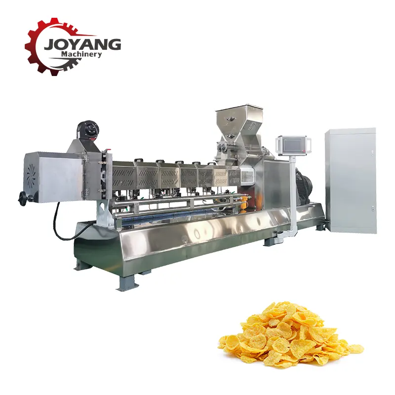 150 kg/h-300 kg/h Línea de procesamiento de copos de maíz crujiente Desayuno Cereales Azúcar Icing Corn Flakes Equipment