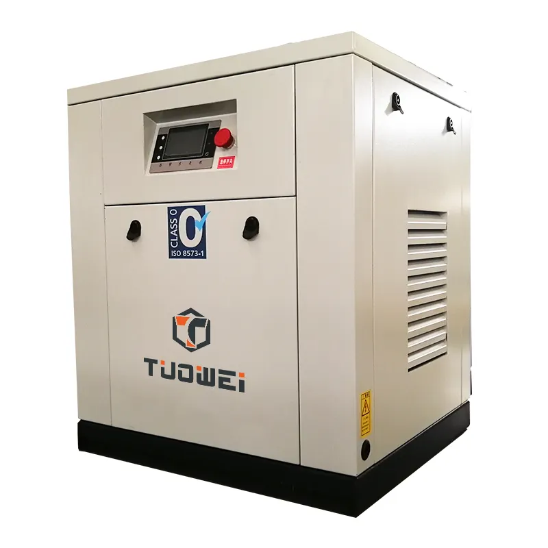 Compresor de aire de desplazamiento sin aceite de gas puro 5HP 3.7KW 100% para sistema de gas médico