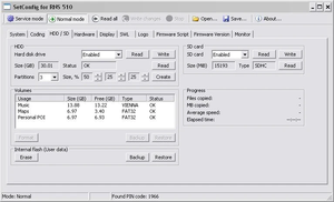 Software SetConfig 2.5.1 y 2.8.1 para identificación RNS compatible con RNS510 RNS810 RNS850 cambiar código PIN borrar la memoria NAND