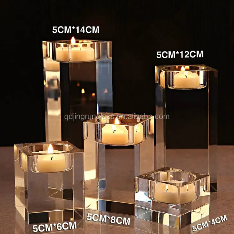 Dining Table Solid Crystal Candlestick K9 Glass Transparent candle holders