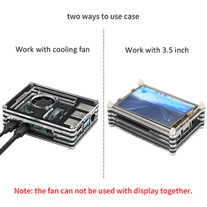 Raspberry Pi 4 Model B 4GB RAM Starter Kit con tablero, pantalla LCD de 3,5 pulgadas, caja de acrílico, disipador térmico y ventilador - Product Image 2
