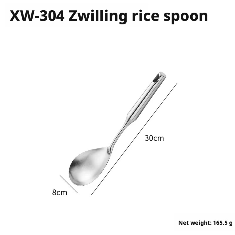 Silver-304 shuangli rice spoon-dropshipping with free shipping