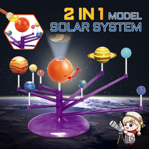 Yeni 2 In 1 Astronomy Planet Model beyin Diy kök güneş sistemi Planetarium projektör ile dokuz gezegen oyuncak - Product Image 5