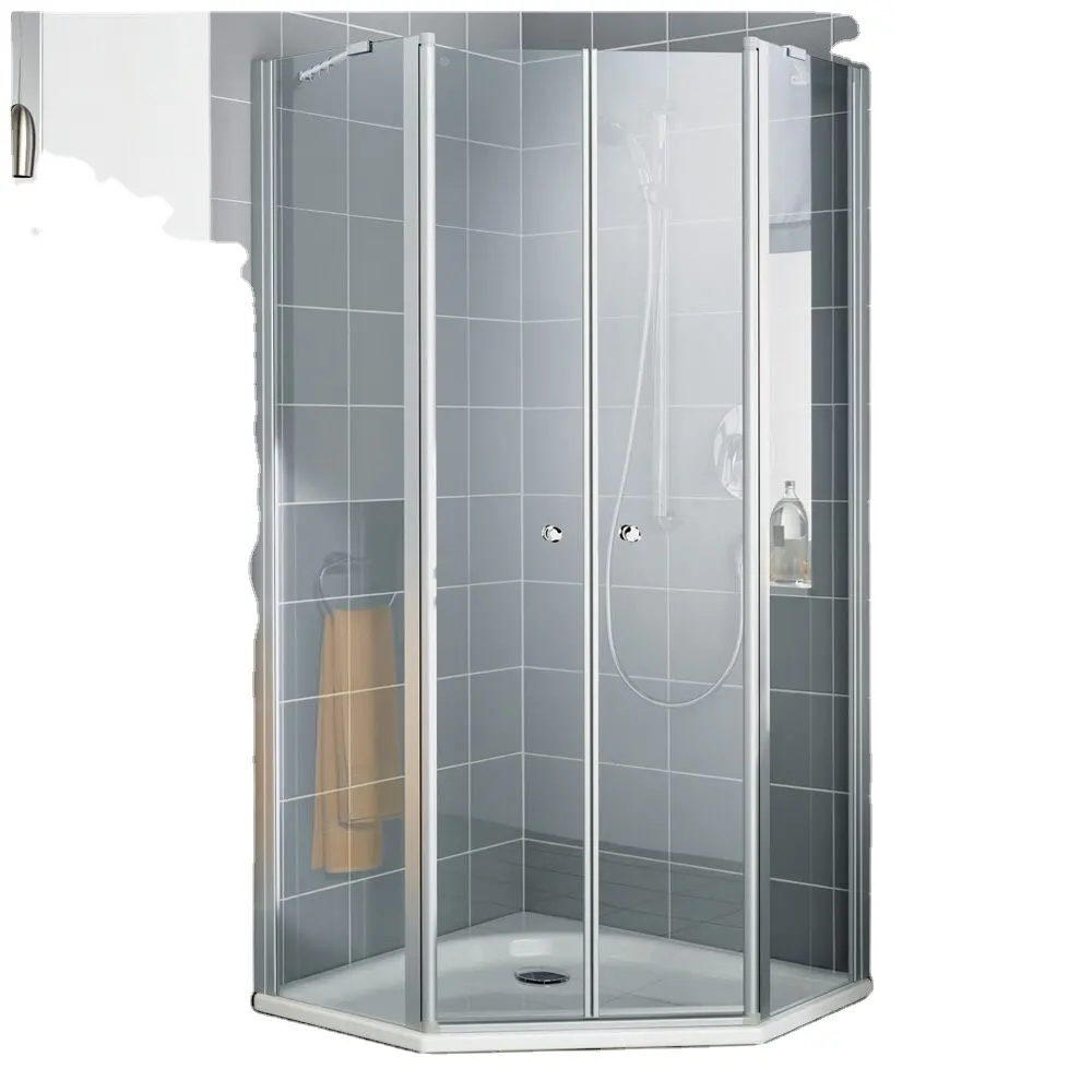 Vendita calda cabina doccia per box doccia due porte scorrevoli in vetro temperato angolo doccia