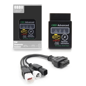 車のOBD2スキャナーELM327BluetoothOBDコードリーダーOBDII車のスキャナー診断ツールforMotorcycle Android IOS Windows - Product Image 1