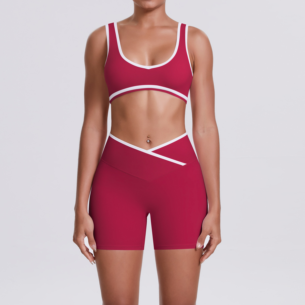 Ensemble soutien-gorge 6-7120 et short 7117 - Rouge