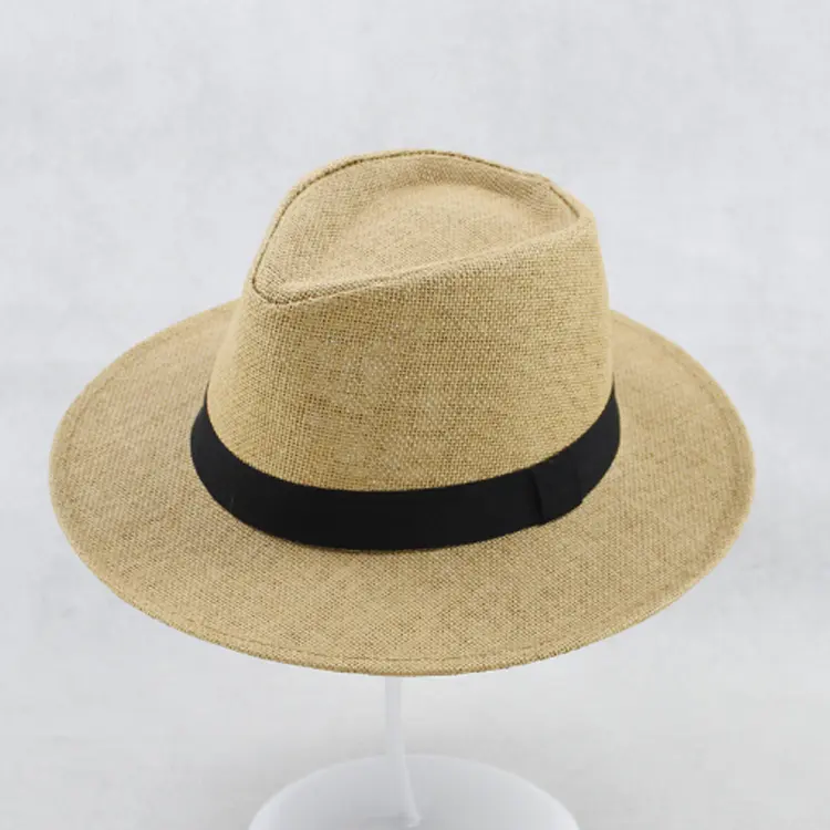 F-2503 mode 2024 été plaine chapeaux de soleil avec logo personnalisé plage anti uv agriculteurs chapeau pas cher papier paille cowboy chapeaux pour hommes