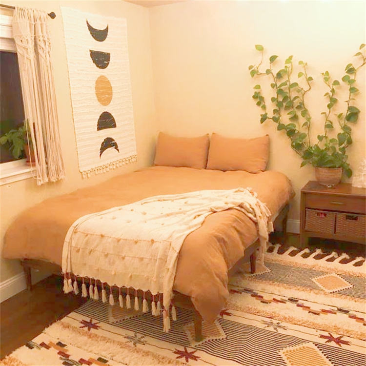 Housse de couette 100% lin orange