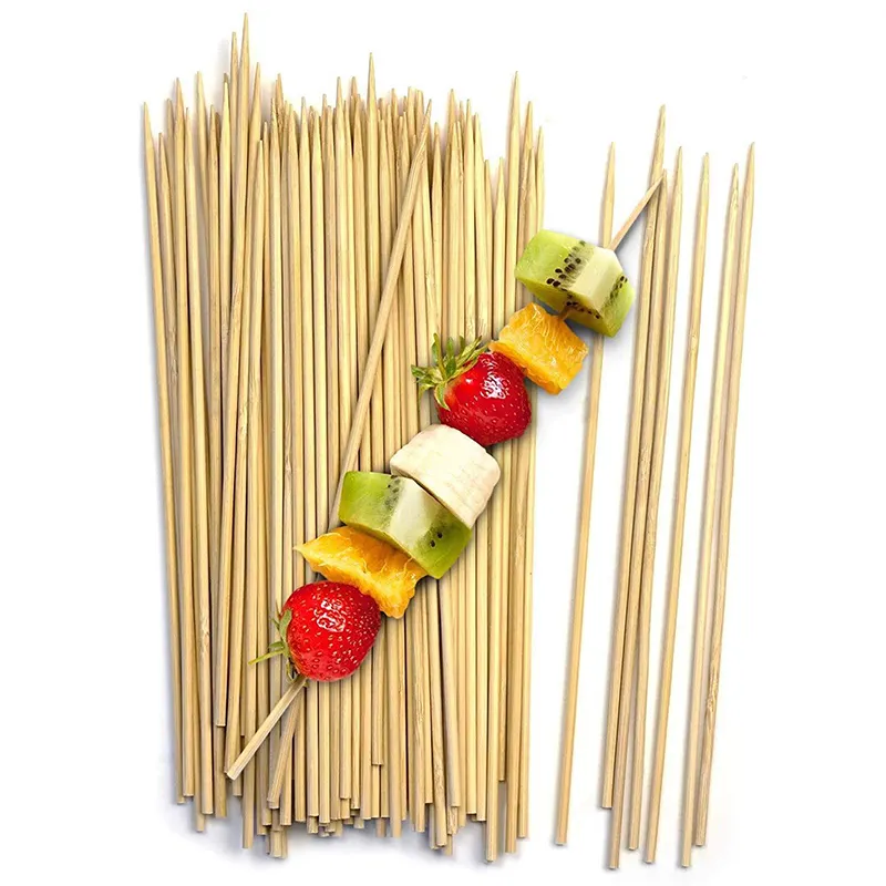 Natürliche Bambus-Spieß stangen, Holzgrill-Kabob-Spieße für Grill, Grill, Kebab, Marshmallow-Braten oder Obsts tangen, 3mm