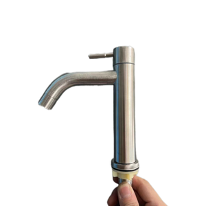 Hiện đại boong gắn duy nhất xử lý thép không gỉ vòi tap chải nước lạnh lưu vực tap nhà bếp phòng tắm cảm ứng cảm biến loại - Product Image 1