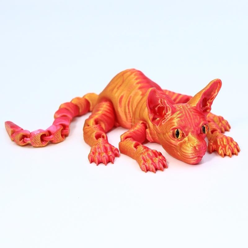 Gato sin pelo de oro rojo de 21 cm.