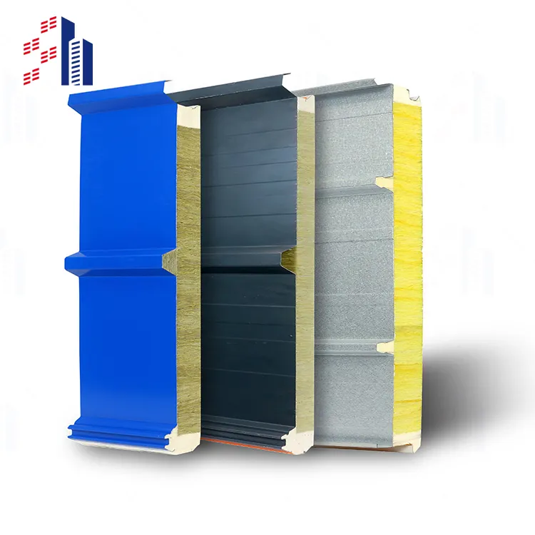 SH 25mm Stahl Lebensmittel sparen Stein Wolle Kunststoff Bambus Pns Steinwolle Sandwich Panel Mexiko für Hühnerfarm