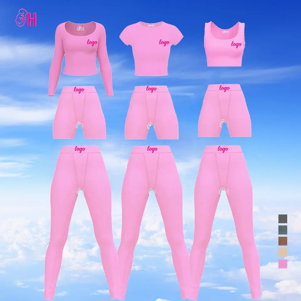 Roupas femininas personalizadas de fabricantes de alta qualidade Loungewear que menina mulheres legging conjuntos de duas peças