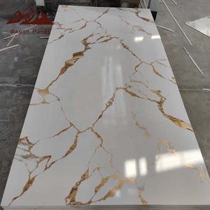 WYC工場直販金メッキとカラフルなPVC大理石模様の薄い壁パネル防水防湿 - Product Image 6