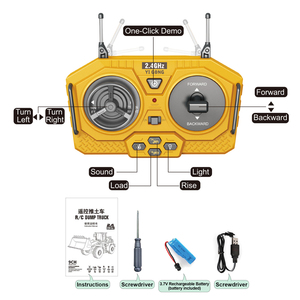 Hot 2.4G điện đa chức năng 9ch RC máy xúc xây dựng xe tải kỹ thuật phương tiện giáo dục đồ chơi cho trẻ em sạc - Product Image 2