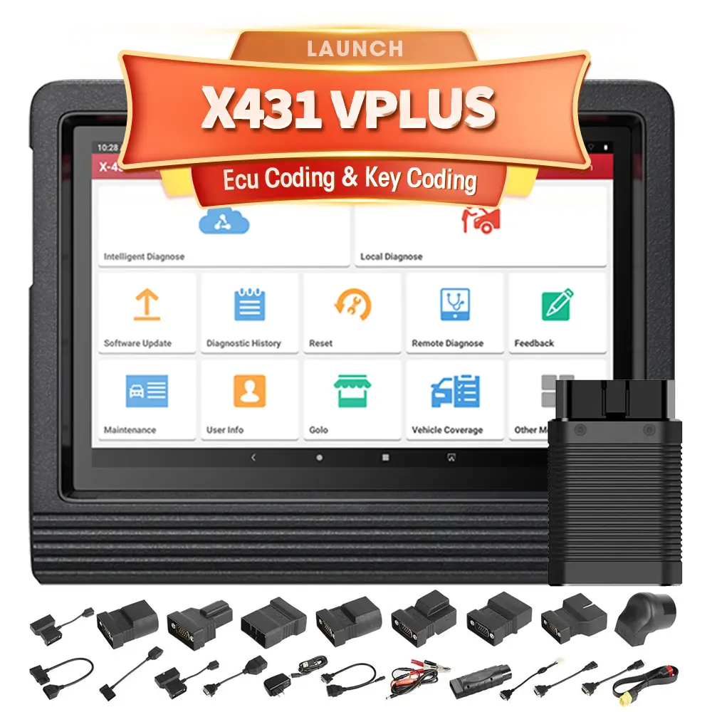 Launch x431 vplus V + Blue Tooth HD III camiones y coches dongle 12 y 24 voltios dual 12V actualización descarga gratuita Super escáner de diagnóstico