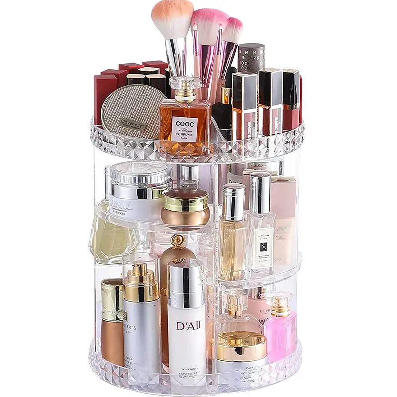Hot Sale Grad rotierende verstellbare kosmetische Aufbewahrung sbox Makeup Organizer für Lippenstifte Hautpflege Schmuck