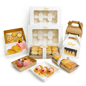 Eco Friendly <strong>Custom</strong> White Pink Baking Pastry Transparent <strong>Display</strong> <strong>Window</strong> Kraft Paper Cake <strong>Box</strong> Customized Wholesale Pastry Boxes - Product Image 3