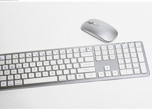 Combo de teclado y ratón inalámbricos retroiluminados, teclado Delgado ultrafino recargable, teclado de oficina con cable y teclas multimedia - Product Image 2