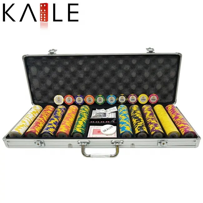 Clay Poker Chips Set 500 Stück mit Aluminium box