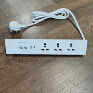 Enchufe USB de pantalla de mesa montado empotrado, escritorio de muebles blancos, alimentación Universal, toma de datos de alimentación integrada - Product Image 3