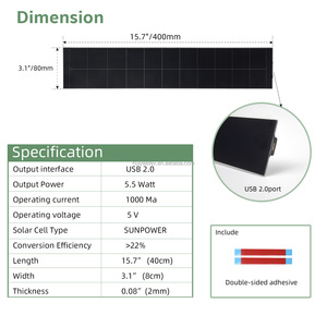 5V/5W Small Solar Panels USB Charger <strong>With</strong> Voltage Stabilization System for Motorized Blind,<strong>Windows</strong>,Doorbell,Camera,Smart Phone - Product Image 5