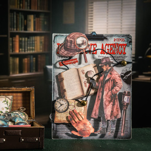 20 наклеек в упаковке, серия детективного агентства Чарли, декоративные наклейки для коллажей - Product Image 1