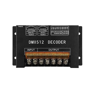 RGBW DMX512 Decoder nero acciaio cassa 12-24V 8A/CH 4 canali RGBW LED Strip Controller DMX 512 Decoder - Product Image 1
