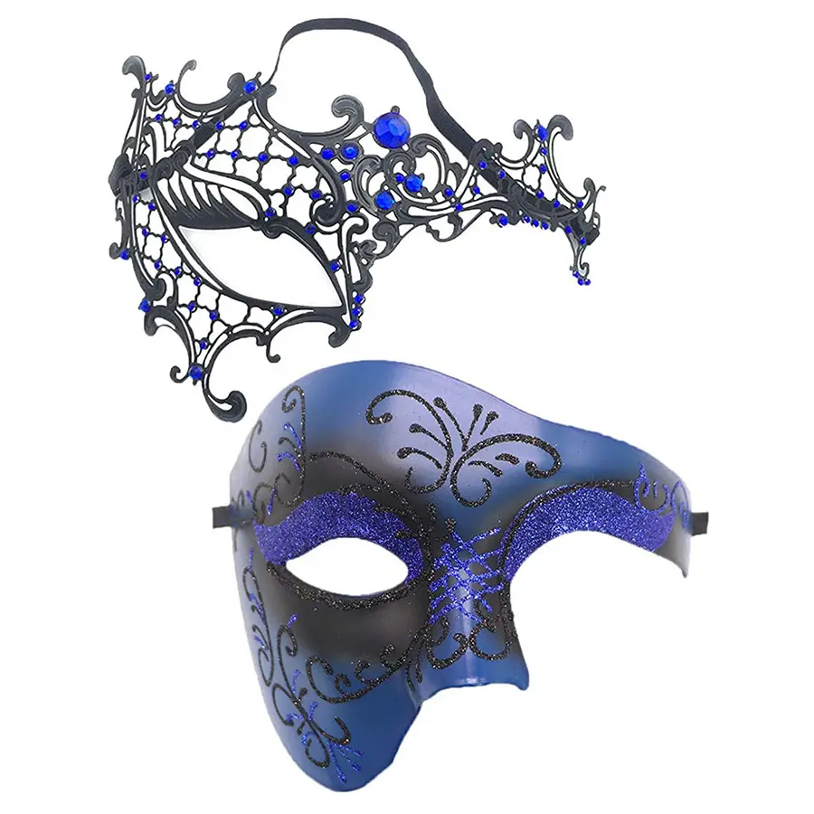Mascarada de Venecia de alta calidad, máscara de ilusión de media cara, dibujo de Halloween, máscara de mascarada, decoración de fiesta