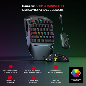 XboxシリーズX、PlayStation 4、PS4、NintendoSwitchビデオゲームコンソール用のGameSir VX2 AimSwitchキーボードマウスおよびアダプターセット - Product Image 2