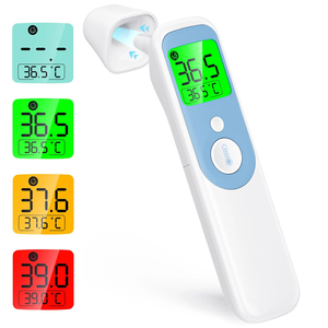 Termómetro infrarrojo eléctrico 4 en 1 para la frente, pantalla LCD grande, multifunción, con alarma de memoria grande, Material plástico, 2 unidades, 1, 2 unidades