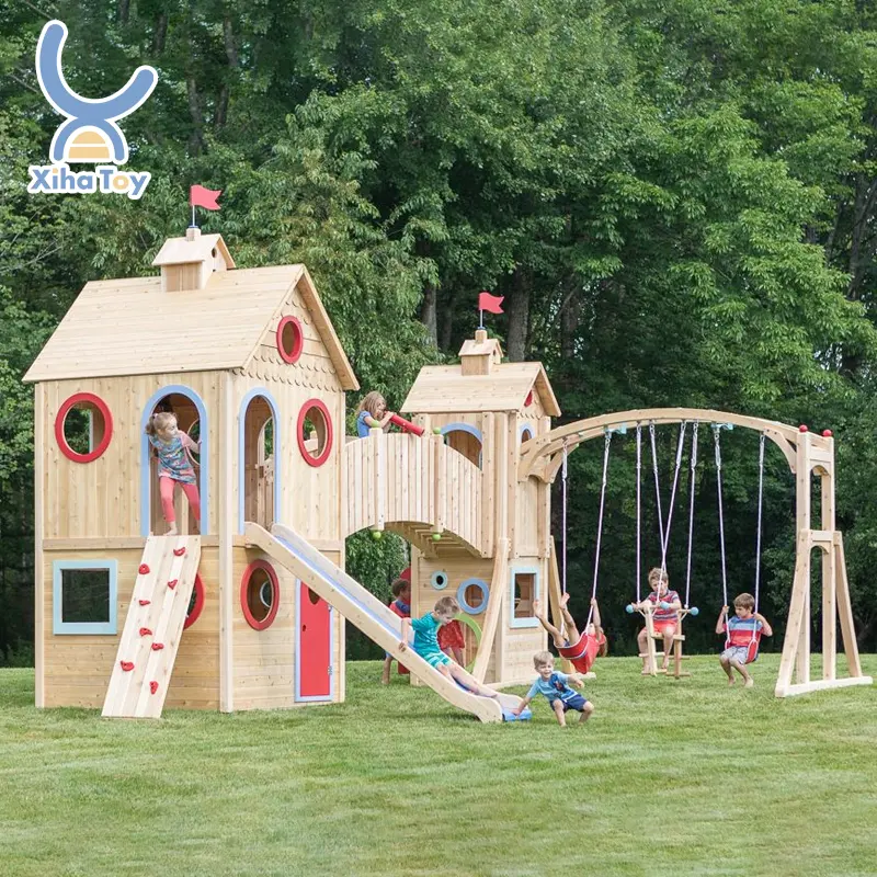 XIHA-Equipo de madera Montessori para guardería, equipo de patio al aire libre para niños, centro de cuidado infantil