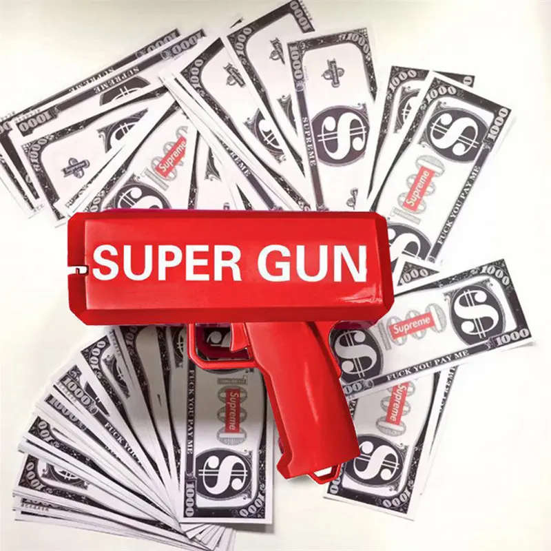 Pistola de dinero en espray, accesorio de juego, venta al por mayor