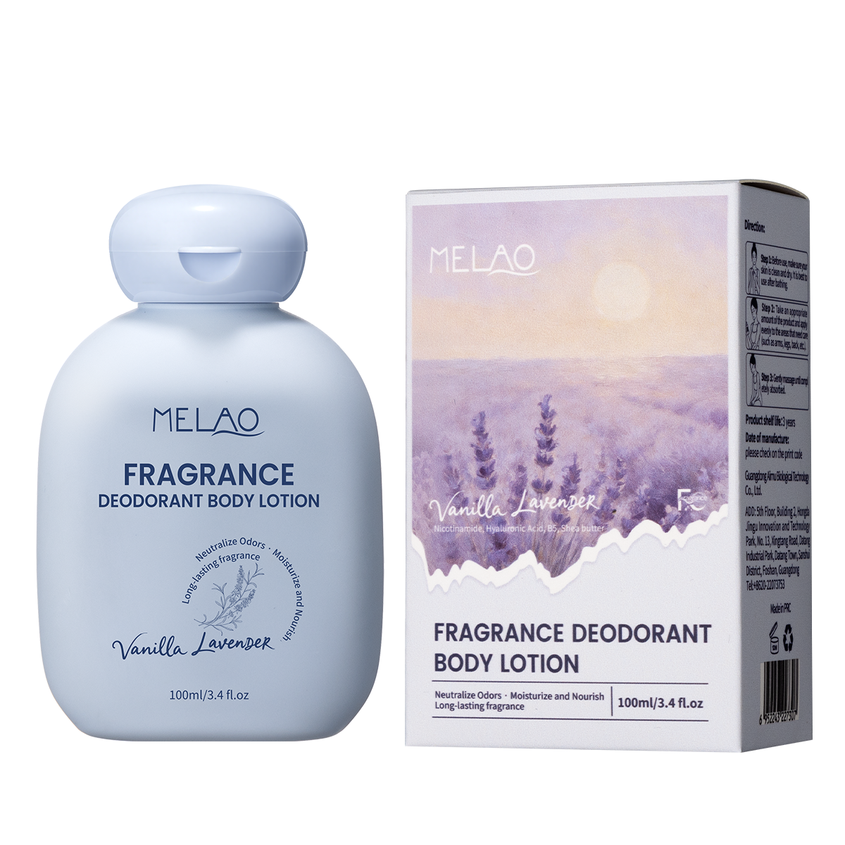 Loción corporal desodorante perfumada (Vainilla Lavanda)