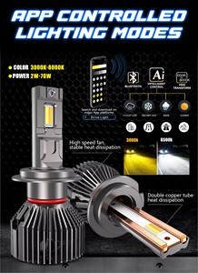 Có thể điều chỉnh Led xe đèn pha 3000k-8000k 140W 20000 lumen ứng dụng điều khiển H7 H11 Led Đèn Pha cho xe - Product Image 6