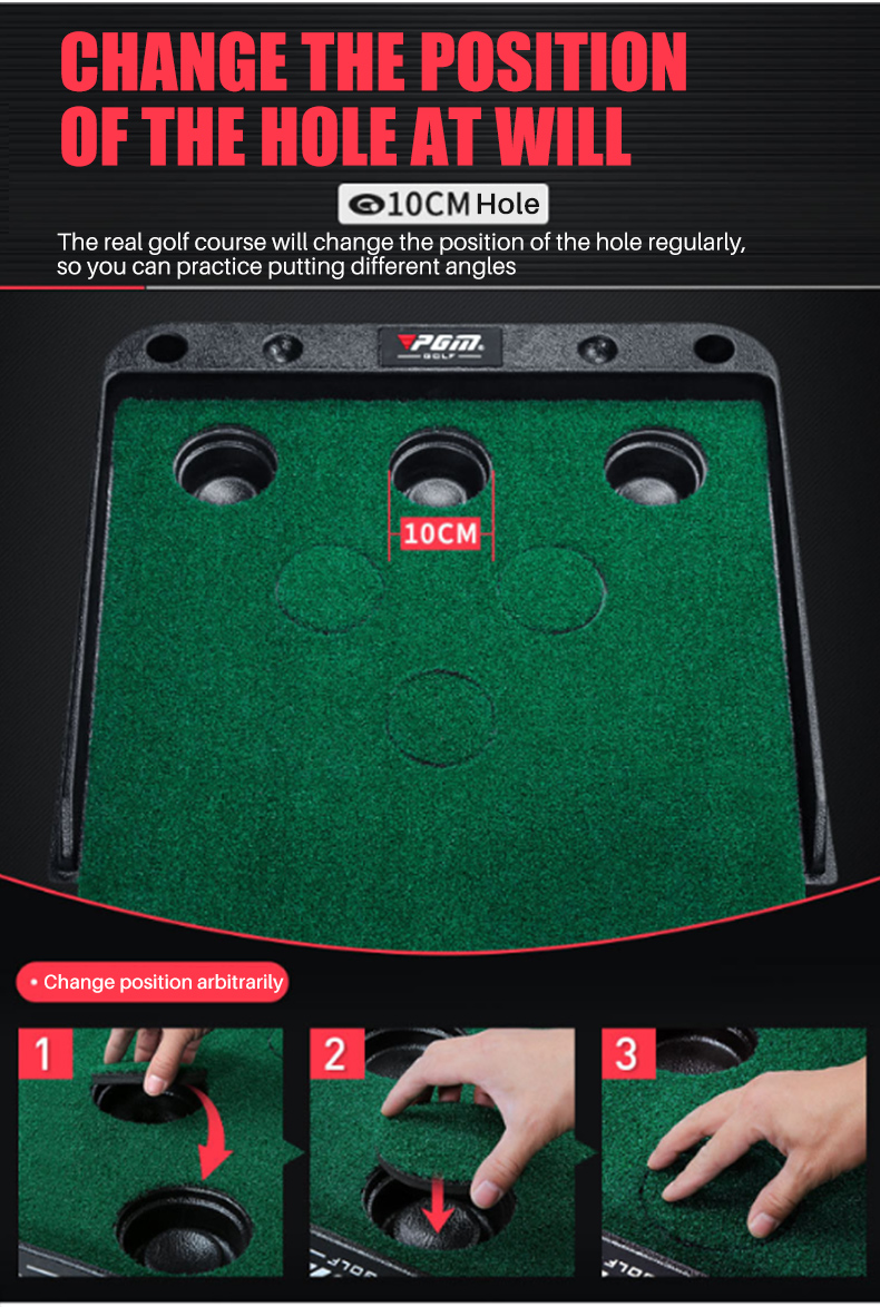 Thảm tập golf mini PGM TL027 dốc xanh trong nhà tập trò chơi thảm tập có lỗ