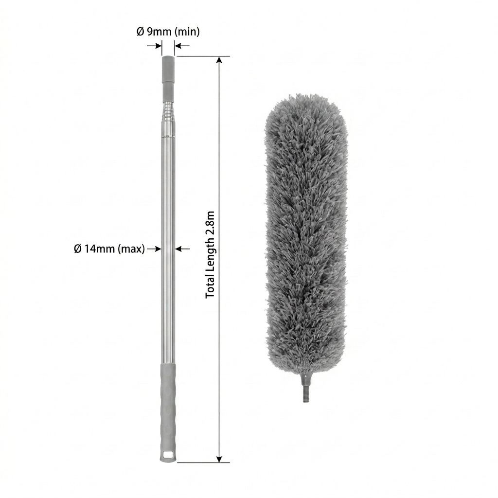 Varilla fina 9-14mm gris juego 28m gancho plano