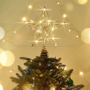装飾ライトクリスマスコンセプトスプリングスターLEDライトアップグリッタースタークリスマスツリートッパー家の装飾