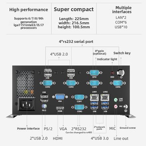 工业控制迷你电脑4U服务器I3壁挂式串行COM视觉Linux主机小型化工业控制机 - Product Image 2