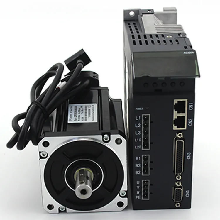 LICHUAN-Servomotor de CA con freno, controlador de servomotor cnc, con kit de cable codificador, 1kW, Nema 34 80ST-04025 + A4 4N.M