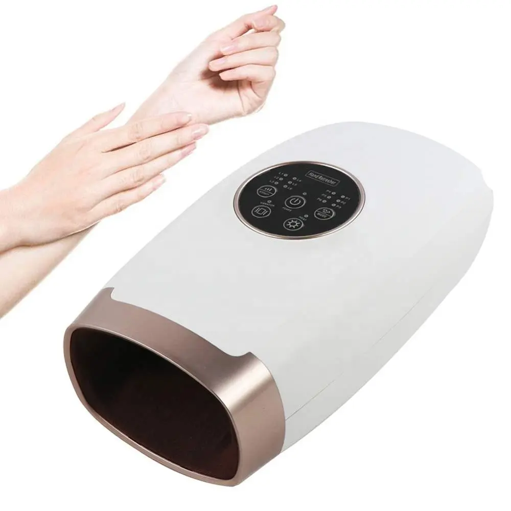 2022 OEM ترحيب الهواء ضغط مُدلك يدوي الكهربائية اليد جهاز قابلة للشحن اليد تدليك مع الحرارة الجسم تدليك