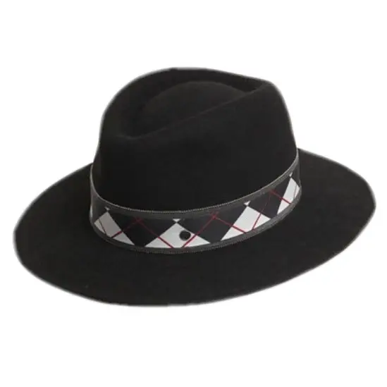 Prêt à expédier 100% laine feutre noir large bord fedora chapeau feutre trilby gentleman borsalino chapeaux hommes chapeau formel